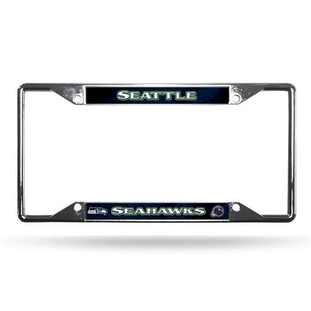 BOOKAZINE Seattle Seahawks License Plate Frame Chrome EZ View 9474649044